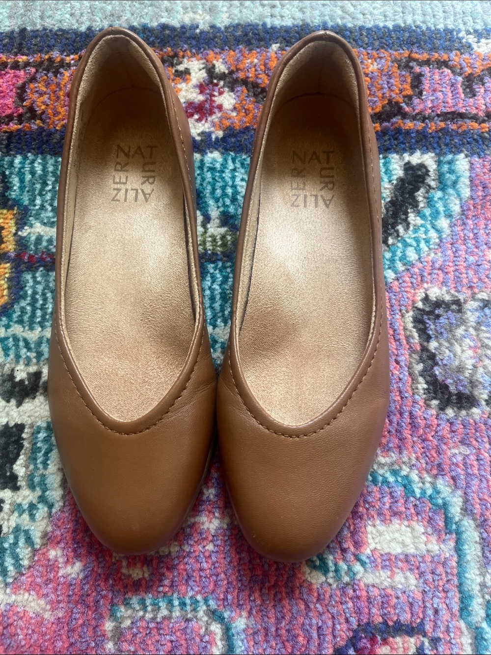Naturalizer Tan Leather Slip-On Ballet Flats